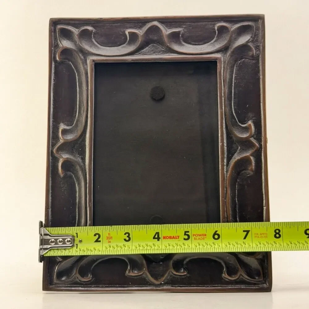 Vintage Embossed Metal Picture Frame – Art Nouveau / Mission Style Decor 5 x 7